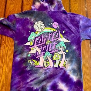 New without tags Santa Cruz Skateboards Mushroom Tie-Dye Space hoodie